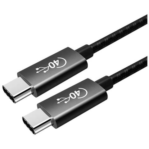 Cavo Usb4 (usbc)/usb4 (usbc) Gen 3, 40go, Chargement 100w, Chipset E-mark, 1m, Nero - Foto 1