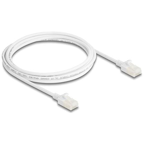 Cavo di rete RJ45 Cat. 6A maschio-maschio con chiusura robusta per uso industriale U /UTP Slim da 2 m bianco - Foto 1