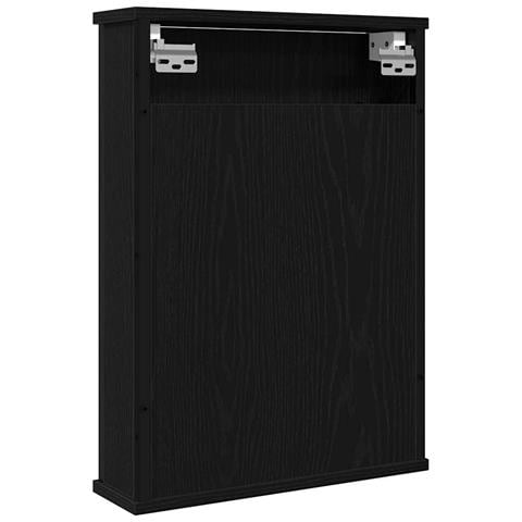 Mobile da Bagno con Specchio Rovere Nero 42x12x60 cm Truciolato - Foto 9