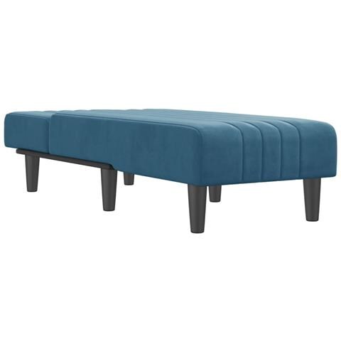 Chaise Longue In Velluto Blu - Foto 3