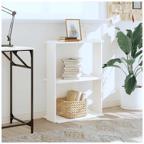 Libreria A 3 Ripiani Bianca 60x30x80 Cm In Legno Multistrato - Foto 3