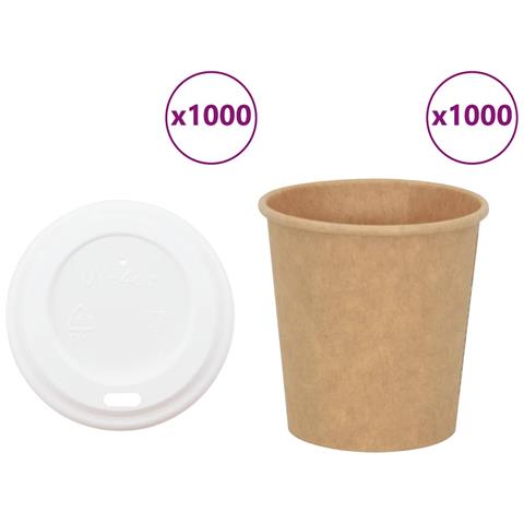 Tazze Da Caffè In Carta Con Coperchi 1000 Pz 4oz 100 Ml - Foto 1