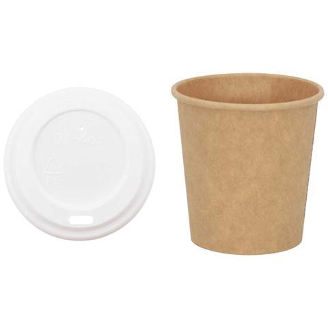 Tazze Da Caffè In Carta Con Coperchi 1000 Pz 4oz 100 Ml - Foto 2