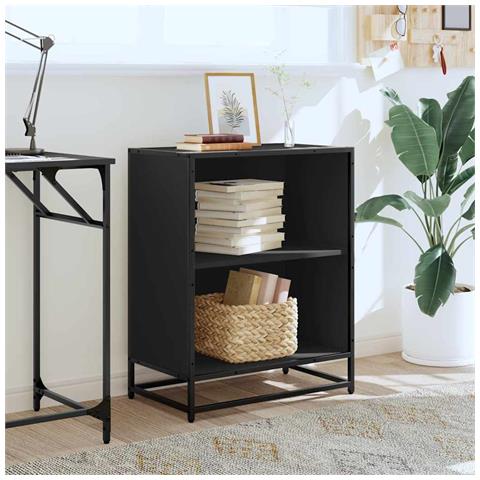 Libreria Nera 60x35x76 Cm In Legno Multistrato - Foto 3