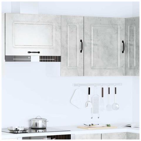 Pensile Da Cucina Kalmar Grigio Cemento In Legno Multistrato - Foto 3