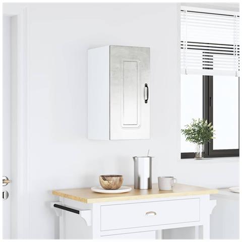 Pensile Da Cucina Kalmar Grigio Cemento In Legno Multistrato - Foto 1