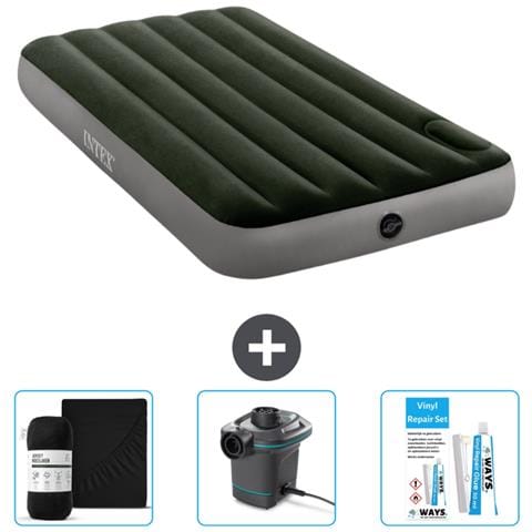 Set Materassino Gonfiabile - 191x99x25 Cm - Verde - Include Accessori Coordinati Cb8 - Foto 1