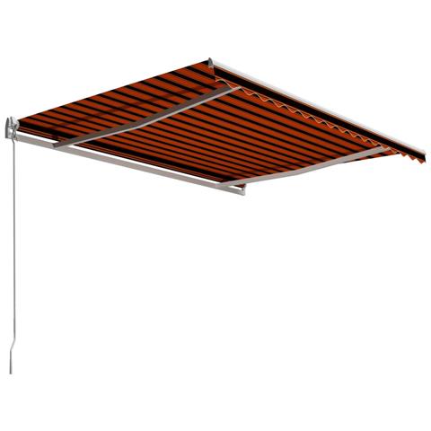 Tenda Da Sole Retrattile Manuale 450x300 Cm Arancione E Marrone - Foto 2