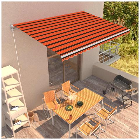 Tenda Da Sole Retrattile Manuale 450x300 Cm Arancione E Marrone - Foto 7
