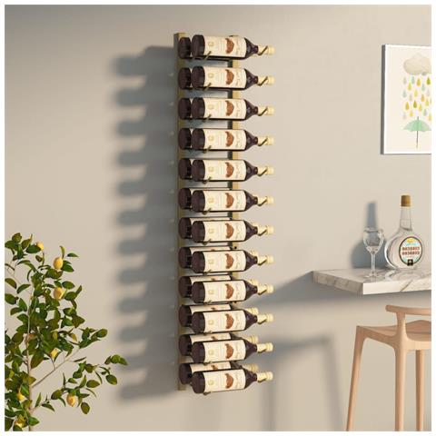 Lusso Casadino -  Portavini Da Parete Per 24 Bottiglie Oro In Ferro - Foto 2