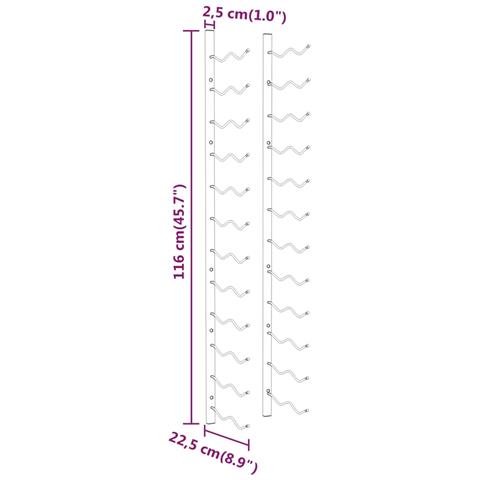 Lusso Casadino -  Portavini Da Parete Per 24 Bottiglie Oro In Ferro - Foto 7