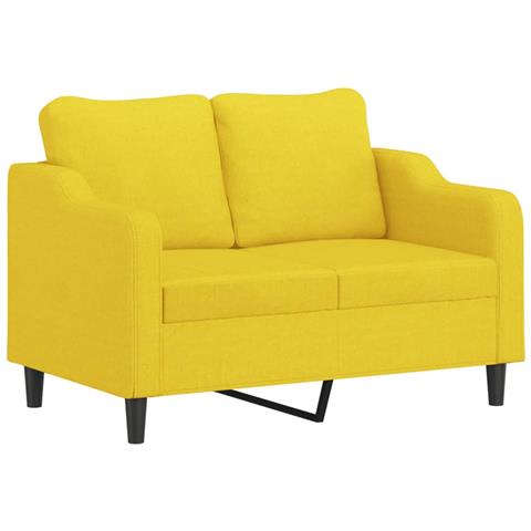 Divano A 2 Posti Giallo Chiaro 120 Cm In Tessuto - Foto 1