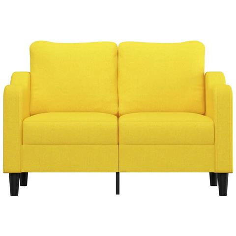 Divano A 2 Posti Giallo Chiaro 120 Cm In Tessuto - Foto 2