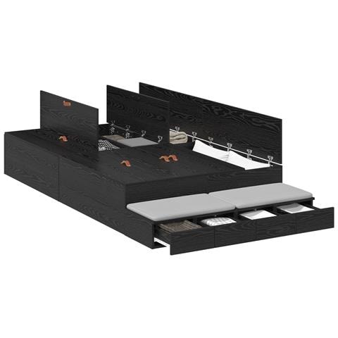 Struttura letto Rovere Nero 120x200 cm - Foto 1