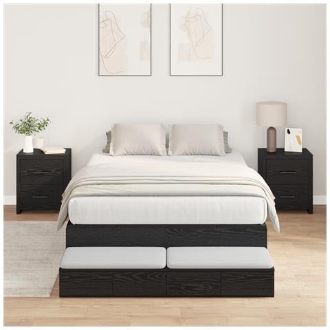 Struttura letto Rovere Nero 120x200 cm - Foto 2