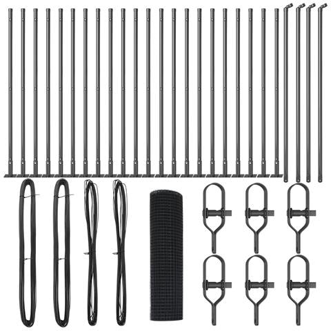 Recinzione in Rete Saldata con 13 Pali Flangiati Grigi 0.8x50 m Acciaio - Foto 1