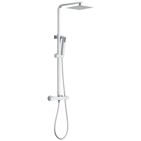 Colonna Doccia Quadrata Miscelatore Termostatico Cromato Sh4139t York - Foto 1