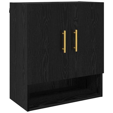 Armadietto a muro Rovere nero 60 x 31 x 70 cm Legno multistrato - Foto 1