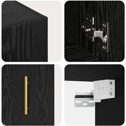 Armadietto a muro Rovere nero 60 x 31 x 70 cm Legno multistrato - Foto 9