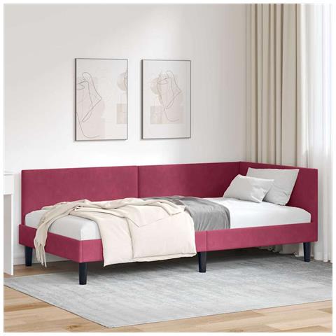 Cornice del letto ad angolo Altro Rosso vino 90 x 200 cm - Foto 2