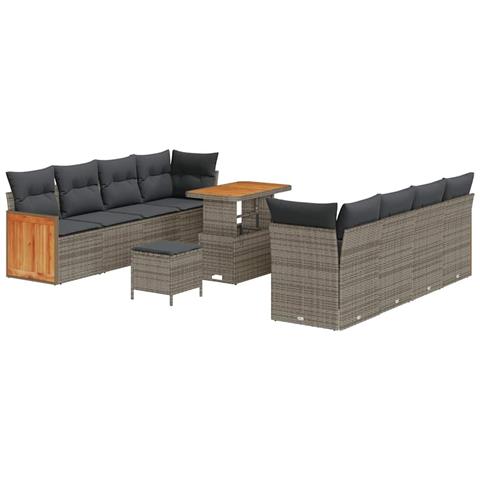 Set Divano da Giardino 11 pcs Grigio 90 x 55 x 71 cm - Foto 1