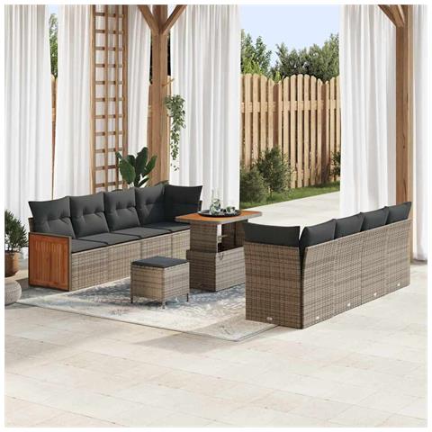 Set Divano da Giardino 11 pcs Grigio 90 x 55 x 71 cm - Foto 2