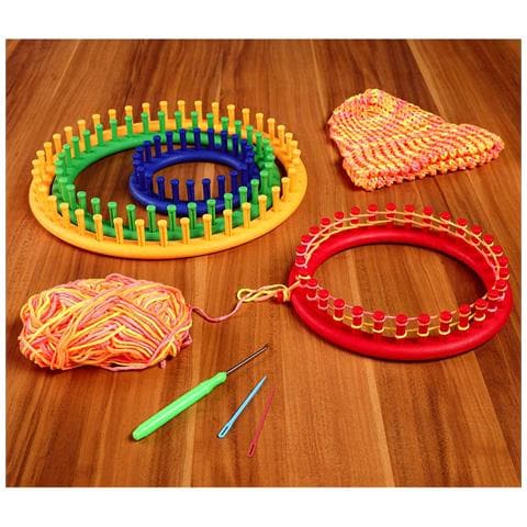Set Telaio Maglia Uncinetti Circolare 4pz Accessori Ferri Ago Unicnetto Cappelli - Foto 2