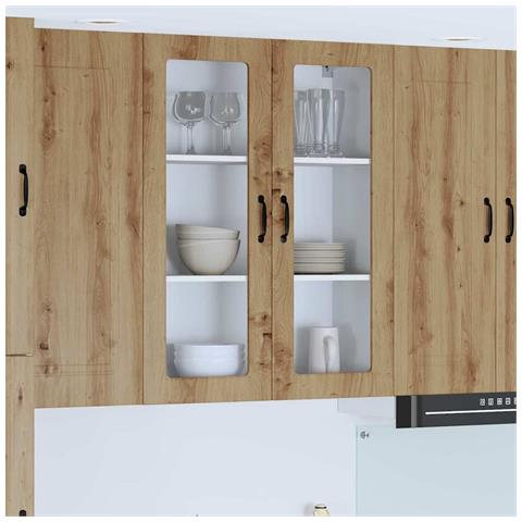 Pensile cucina con porta Rovere artigianale 80 x 31 x 100 cm - Foto 2