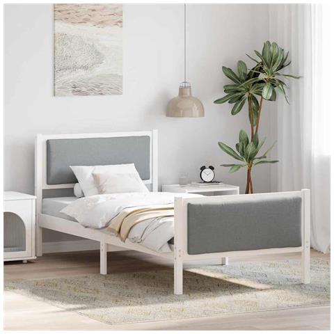 Struttura del letto Grigio chiaro 90 x 200 cm Tessuto - Foto 2