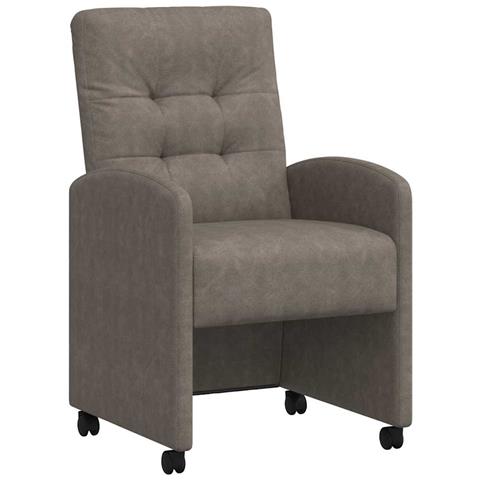 Sedie da Pranzo con Ruote 2 pcs Grigio 57 x 67 x 98 cm - Foto 1