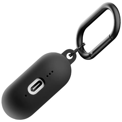 Custodia In Silicone Per Airpods 4 Con Moschettone In Metallo, Nero - Foto 5