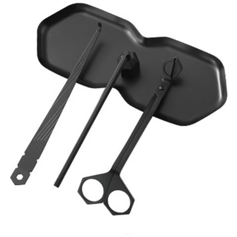 Set Di 4 Utensili Per Candele Aromaterapiche: Vassoio, Taglia Stoppino, Spegni Candela E Mestolo Black - Foto 1