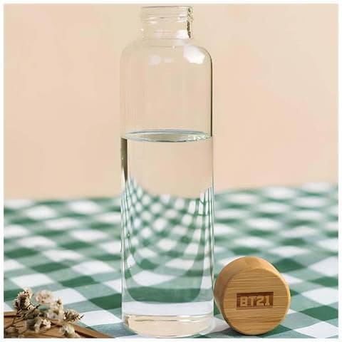 Borraccia In Vetro Riutilizzabile Da 500 Ml Con Motivo Mang E Custodia, Blanc / Vert - Foto 2