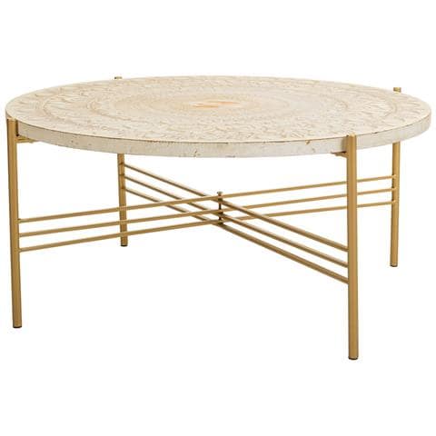 Tavolino In Legno Bianco E Metallo 80x80x36h - Foto 1