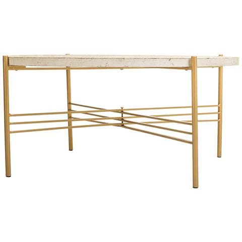 Tavolino In Legno Bianco E Metallo 80x80x36h - Foto 2