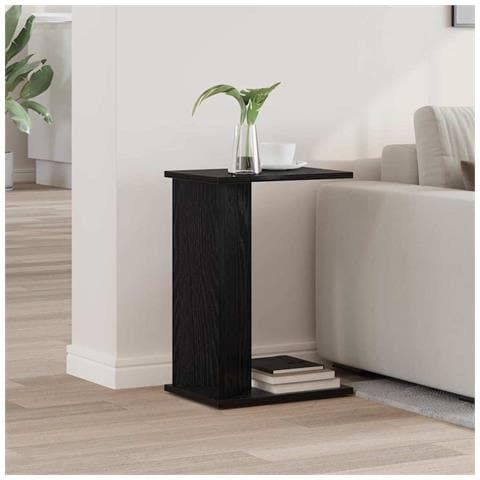 Tavolino Rovere Nero 35 x 25 x 50 cm Legno multistrato - Foto 2