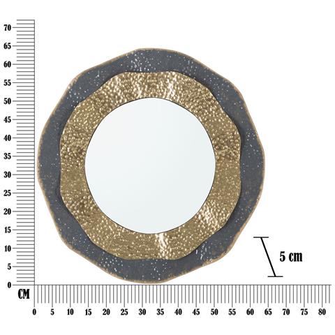 Specchio Da Parete Shai Dark Tondo In Ferro E Mdf Multicolor - Foto 6