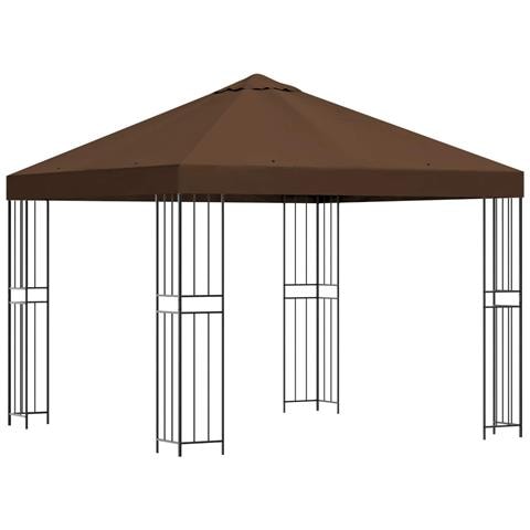 Gazebo 3 x 3 m Marrone Poliestere e Acciaio 190 gsm - Foto 1