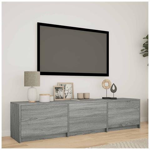Mobile TV con LED con LED Sonoma grigia 165 x 34 x 40 cm - Foto 2