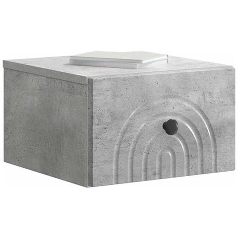 Mobiletto da notte a muro con cassetto 2 pcs Grigio Cemento - Foto 2