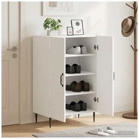 Mobile per scarpe HAARLEM 59,5 x 39,5 x 89,5 cm Bianco - Foto 2