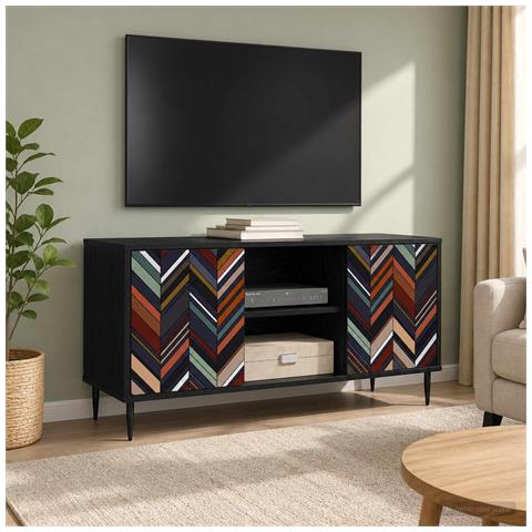 Mobile TV OMMEN 102 x 33 x 51 cm Rovere Nero - Foto 2