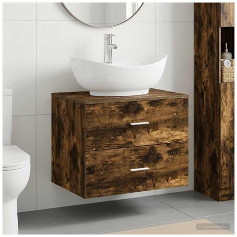 Set di mobili per il bagno Rovere Fumo Legno ingegnerizzato - Foto 10