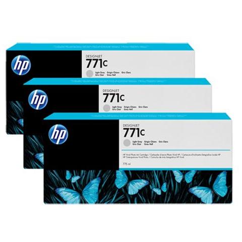 B6Y38a Cartuccia Ink Originale 771C Girgio Chiaro DesignJet Z6200 Z6600 Z6800 Confezione 3 pezzi - Foto 1