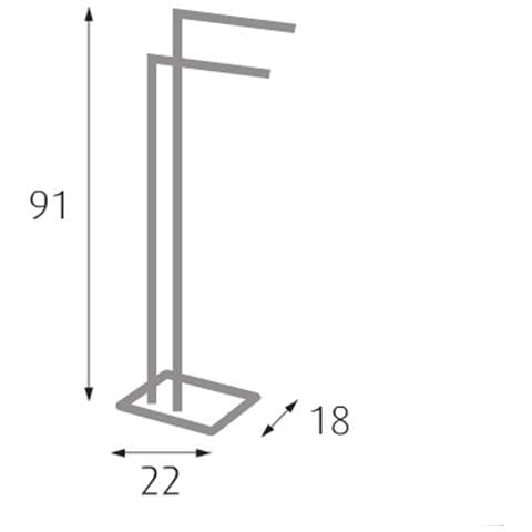 Piantana Porta Asciugamani Cromato 2 Bracci P1592244 - Foto 2