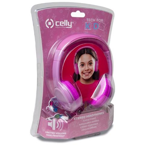 KidsBeat - Cuffie per Bambini con Filo Colore Rosa + 10 Sticker 3D  - Foto 7