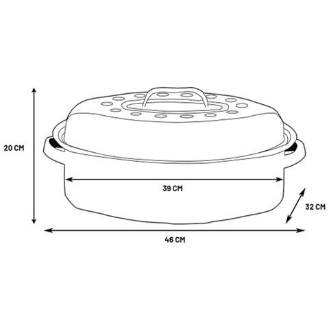 0509 - Rostiera / Cocotte Da Forno, 46 X 31 Cm In Acciaio Al Carbonio - Foto 5