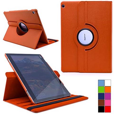 Custodia Per Huawei Mediapad M3 Lite 10 Smart 360° Gradi Di Rotazione Cover Supporto Protezione Case | Colore Arancio - Foto 1