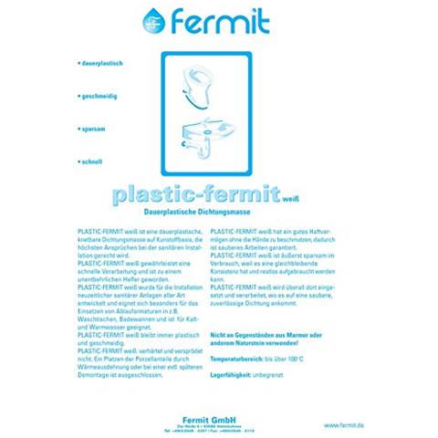 Plastica- Bianco, Durata Plasti Che Guarnizione Massa, Fino Resistente Calore 100 ° C (500 G / 1000 G Scatola), Bianco - Foto 2