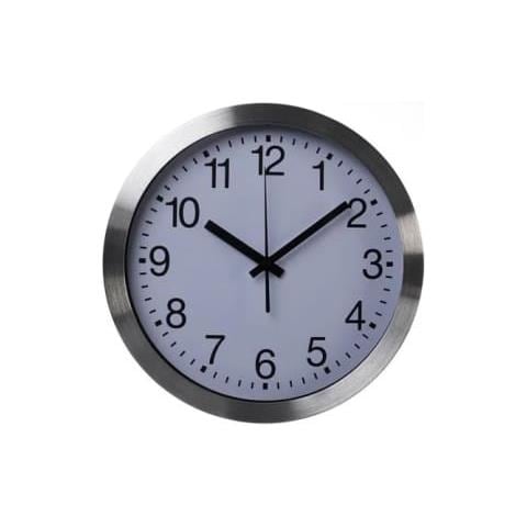 Orologio da Parete 30 cm Bianco e Argento - Foto 1